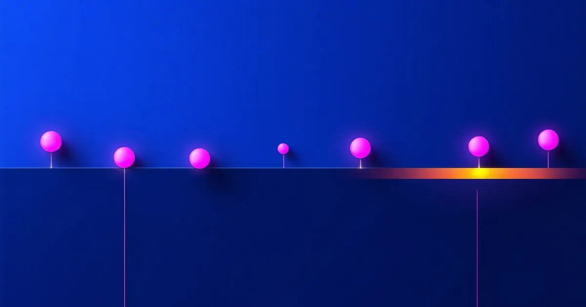 Abstract time axis visualization with churn risk highlighted at specific intervals